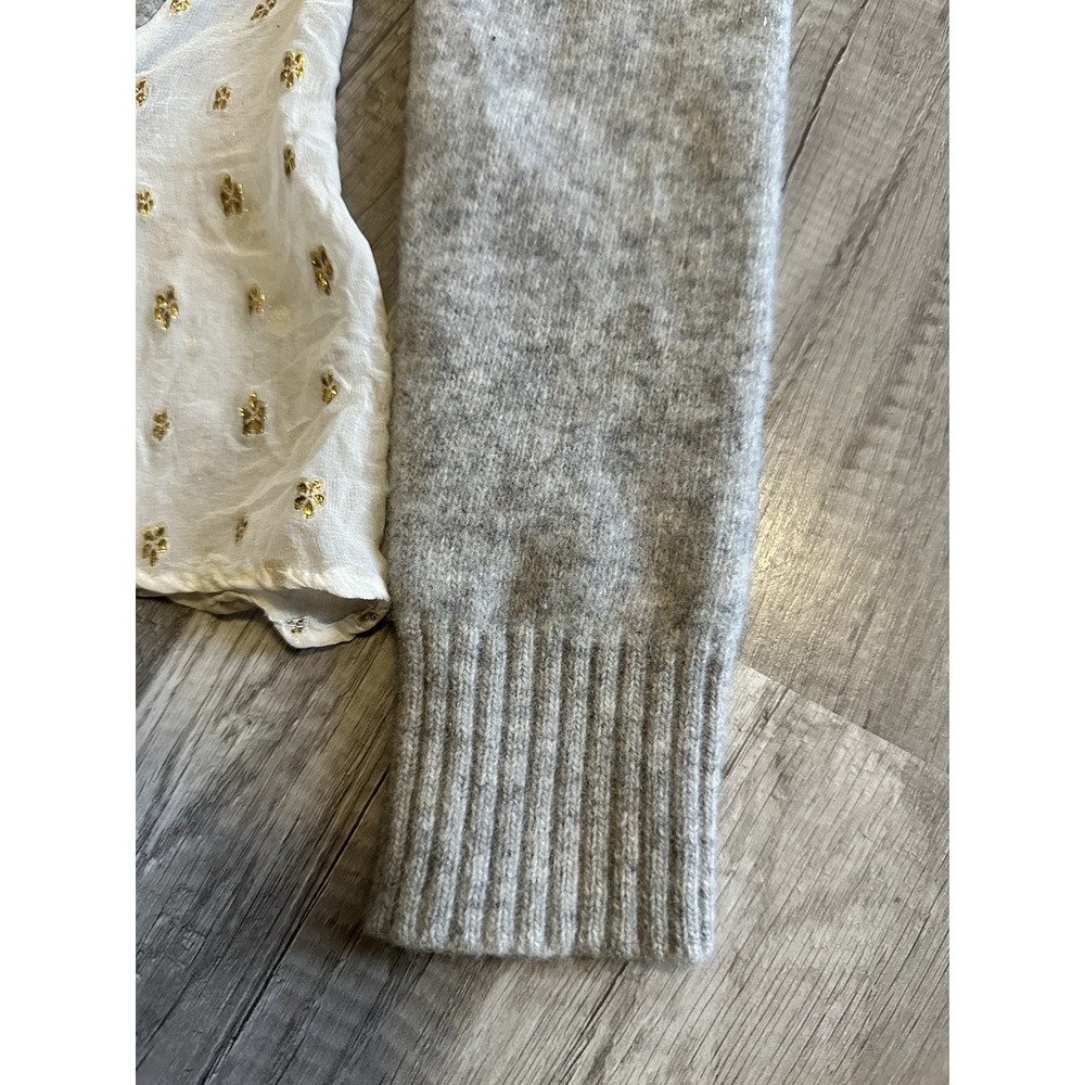 MAILLE CLU Gray Wool Cashmere Sweater Unique Details‎  Size Small - Picture 12 of 16
